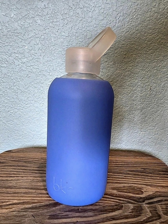 bkr Other - BKR Little Glass Water Travel Bottle Blue Periwinkle Silicone Sleeve 500mL 16oz
